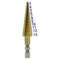 thumbnail image 4 of PEONAVET Drill 3-13mm Titanium Coated Stepped Power Tools Carbide Mini Metal Drill Bit, 4 of 5