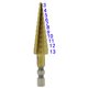 thumbnail image 4 of Xihbxyly Broca Escalonada con Revestimiento de Titanio, Herramienta de Perforación Multiusos, Construcción de Acero de Alta Velocidad, Funciones de Desbarbado y Biselado, Compatible con Vástago Hexag, 4 of 5