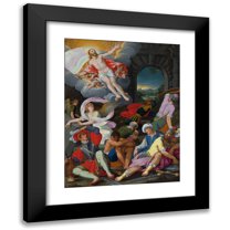 Johann König 12x14 Black Modern Framed Museum Art Print Titled - The Resurrection of Christ (1622)