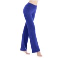 thumbnail image 4 of Virmaxy Buttery Soft Women's Bootcut Yoga Pants High Waist Tummy Control Workout Yoga Pants Loose High Waist Wide Leg Pants Workout Out Leggings Casual Trousers Yoga Gym Pants Blue S, 4 of 6