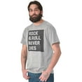 thumbnail image 4 of Rock N Roll Never Dies Metal Hardcore Plus Size Crewneck Graphic Tee Shirt Brisco Brands 2X, 4 of 5