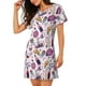 thumbnail image 2 of Fotbe Wine Bata de Dormir para Mujer con Estampado, Camisón de Algodón de Manga Corta, Ropa de Dormir Casual, 2 of 6