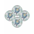 thumbnail image 7 of 15 Inch Round Placemats Set of 4, Sea Turtle Coastal Non Slip Heat Insulation PP Table Mats, Blue Green Summer Beach Coral Wooden Washable Place Mats for Kitchen Dining Party Table Decor, 7 of 7