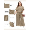 thumbnail image 3 of SHEWIN Women's Plus Size Outfits Sets 2 Piece Crew Neck Short Sleeve Sweatsuit Summer Outfits for Women 2025, 3 of 9