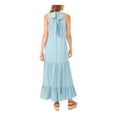 thumbnail image 2 of VINCE CAMUTO Womens Light Blue Zippered Tie Keyhole Back Tiered Hem Sleeveless Halter Maxi Trapeze Dress XL, 2 of 3