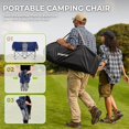thumbnail image 4 of FUNDANGO Folding Double Camping Couch for Adults Loveseat Camping Chair with Cup Holder Support 400lbs 2Person Portable Camping Chair, Blue/Grey, 4 of 10