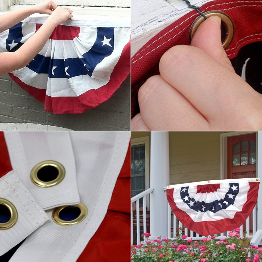 Tuscom American Pleated Fan Flag Usa American Bunting Decoration Print