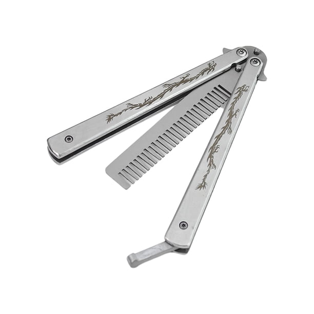 Entrenamiento Cuchillo Plegable Práctica Peine Todo Acero Peine Cuchillo Entrenador Portátil Para Principiantes Monstrate CE003154-01