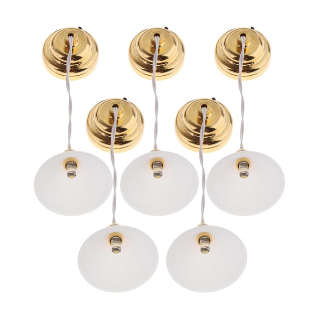 5x 1:12 Dollhouse Miniatures Lámpara de lámpara de tejado LED para accesorios de muebles de artículos de habitación CUTICAT Lámpara Miniatura Casa de Muñecas