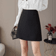 thumbnail image 1 of Vestido mini de mujer, falda de cintura alta, corte A, primavera y verano, vestido pequeño de un solo paso, falda de traje profesional adelgazante negra, 1 of 4
