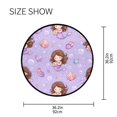 thumbnail image 5 of 36.2 Inch Round Floor Mat Purple Adorable Mermaid Carpet Decor Rug for Living Room Bedroom, 5 of 6