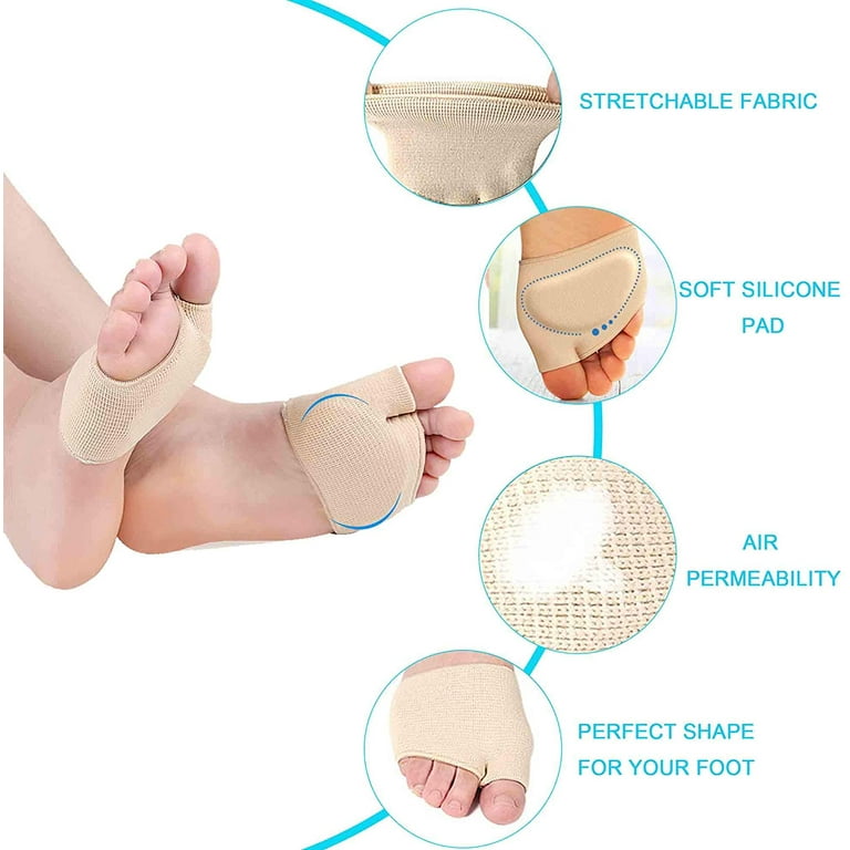 ZenToes Fabric Metatarsal Sleeve with Gel Pad Cushions Ball of Foot