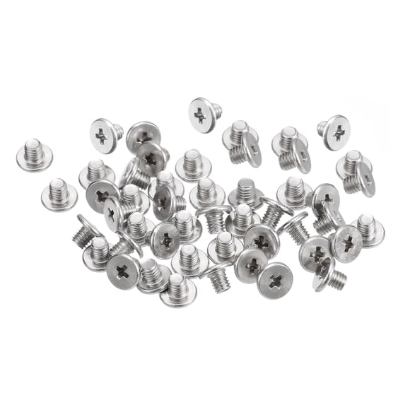 Tornillos de máquina M3-0.5 x 3mm 50uds Plana Redonda Cabeza 304 Inoxidable Acero Phillips Unique Bargains