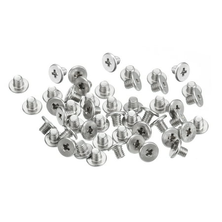 

Uxcell M3x0.5x3mm 50Pack Metal Flat Round Head Screws Phillips Drive Machine Bolt