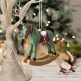 thumbnail image 4 of JeashCHAT Resin Christmas Horse Ornaments, Animal Horse Figurine Hanging Pendant Christmas Tree Ornaments Holiday Party Xmas Gifts, 3.15inch, Green, 4 of 6