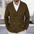 thumbnail image 2 of Mens Sweater - Casual Lapel Double Knit Cardigan Sweater Jacket, Coat - Like Warmth, Daily Office Casual Wear, Breathable Wool Blend, Classic Men's Clothing, 2 of 5