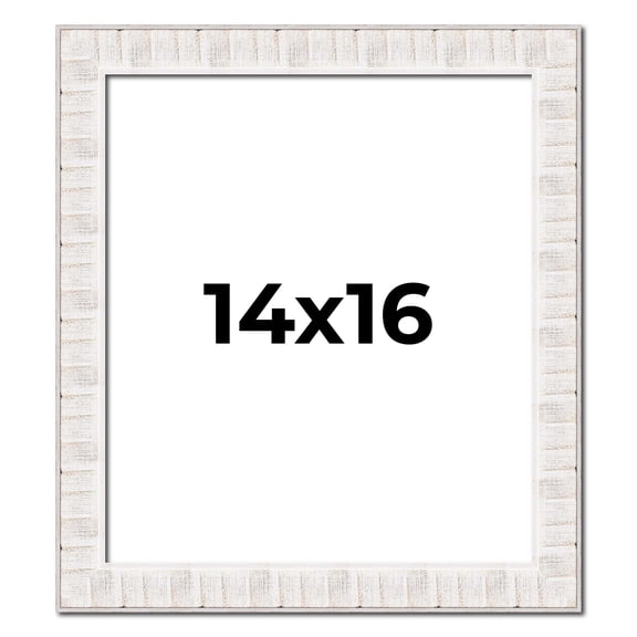 14x16 Frame White Sonoma Rustic Wood Picture Frame | 1.5 Inch Moulding Width | Complete with UV
