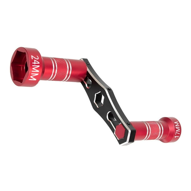 Accesorio de llave hexagonal para coche RC, reparación directa, práctico, 17 mm, diámetro interior de 24 mm. Rojo