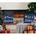 thumbnail image 2 of Christmas Pillow Covers 16x16 Inch Set of 2, Snowflake Merry Christmas Let it Snow Holiday Quote Decor Decorative Throw Cushion Cases Winter Decoration for Home Party Sofa Couch, Navy Blue, 2 of 5