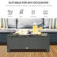 thumbnail image 4 of Ousunny Patio Furniture, Wicker Coffee Table, Hand-Woven PE Rattan Side Table with a Tempered Glass Top, 33.5" x 19.75", Black, 4 of 10