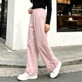 thumbnail image 4 of Lmnyox Wide Leg Pants for Girls Fashion Cute Baggy High Waist Trousers Lightweight Solid Color Workout Pants, 4 of 8