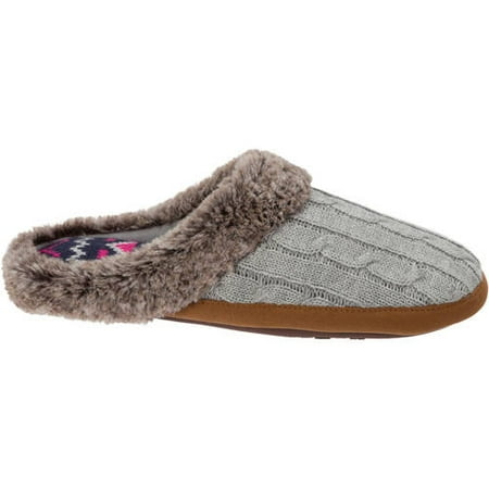 Womens Dear Foam Cable Knit Scuff