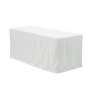 Your Chair Covers - 4 ft X 24 Inches Fitted Polyester Tablecloth Rectangular White