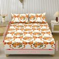 thumbnail image 2 of Aplkyhs Fall Pumpkin Bow 3-Piece Bedding Fitted Sheet Set with 2 Pillowcases Soft Breathable Wrinkle Resistant Deep Pocket Bed Cover for Autumn Bedroom Guest Room Decor, 2 of 7