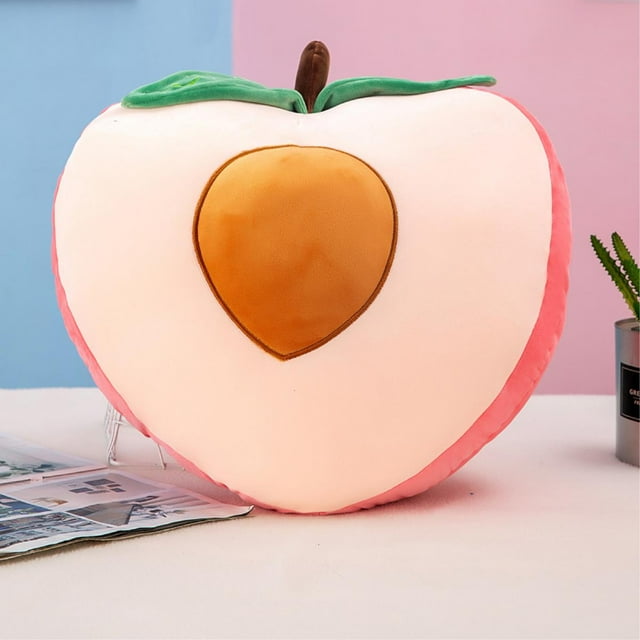 Almohada de peluche Creative Fruit Alliance, cojín de respaldo con forma de melocotón, muñeco de peluche suave para niños y el hogar, 35 cm