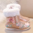 thumbnail image 7 of Otqutp Round Toe Shoes for Toddler Girls Shoes Butterfly Embroidered Warm Cotton Boots Embroidered Boots National Style Boots Princess Cotton Boots(A,3-3.5 Years), 7 of 7