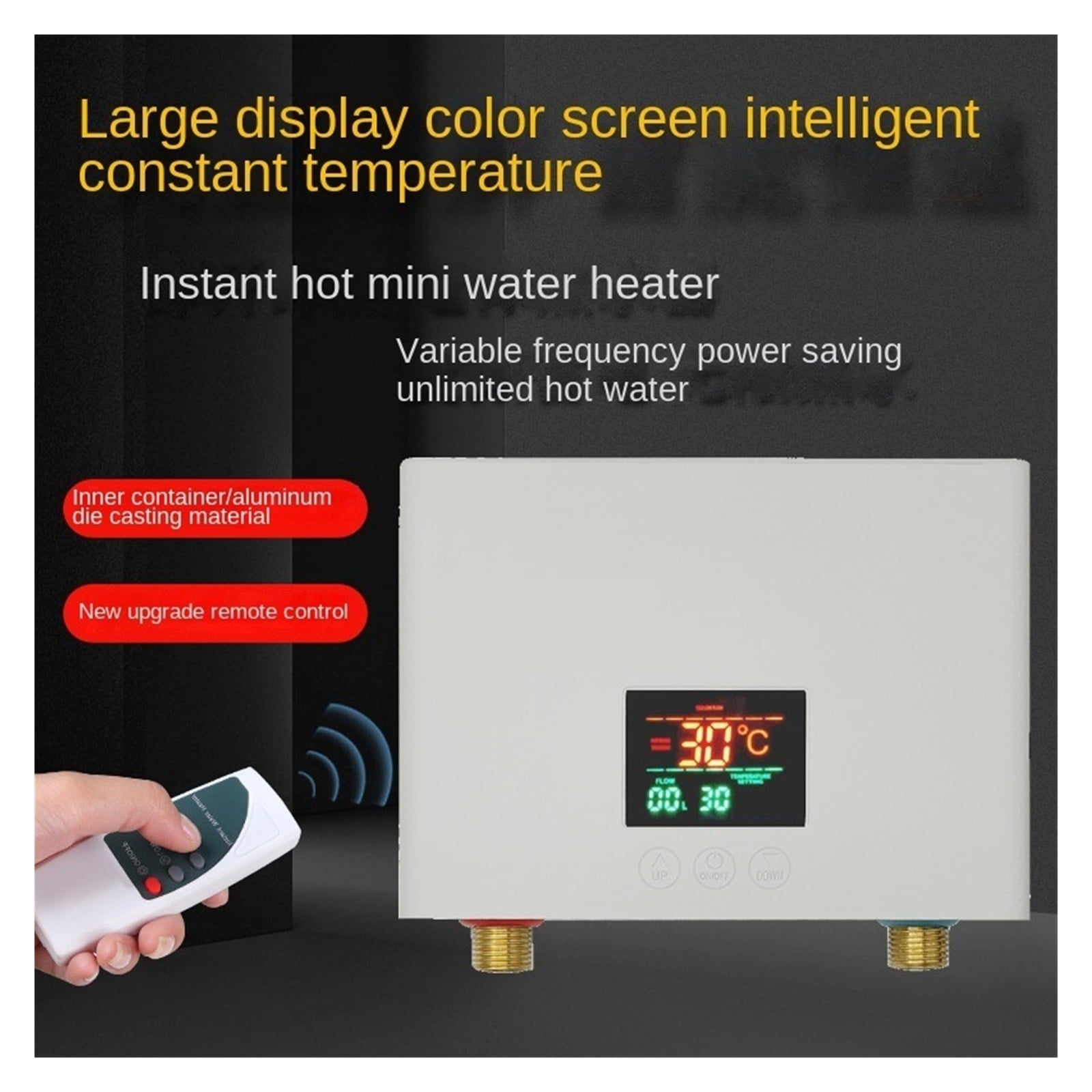 3000W Instant Water Heater Smart Electric Shower Tankless Instant Water Heater Thermostat For Bathroom Kitchen ,Safety Protections