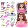 Sugeryy Kids Dolls Styling Head Makeup Comb Hair Toy Doll Set Pretend Play Princess Dressing Play Toys For Little Girls Makeup Learning Ideal Present