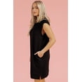 thumbnail image 3 of Women's Black Textured Cap Sleeve Shift Mini Dress - Effortlessly Chic | [ZhiHiMeRi] | (US 12-14)L, 3 of 12