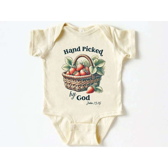 Christian Hand Picked by God Baby Bodysuit ,Funny New Born New Parent Baby Onesie®, New Mom Gift, Baby Shower Gift , Short Sleeve Tee Bella