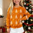 thumbnail image 2 of Christmas Boys Girls Sweater Kids Crewneck Long Sleeve Pullover Knit Tops,Relaxed Warm For Festival School Wear,Orange,11-12 Years, 2 of 6