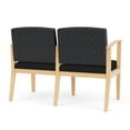 thumbnail image 3 of Amherst Wood Reception Waiting 2-Seat Chair / Natural Wood / Dark Gray / Black, 3 of 5