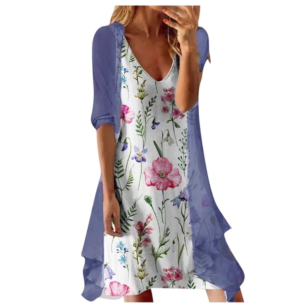 Moda mujer casual cuello redondo vestido sin mangas abrigo sólido conjunto de dos piezas Fridja hkj2363