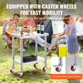 thumbnail image 4 of STAWAY Table de Travail en Acier Inoxydable 30x18x34 Pouces - Étagères Réglables Robustes, 4 Roues avec Freins, Parfait pour la Préparation de la Cuisine et le Service Alimentaire, 4 of 8