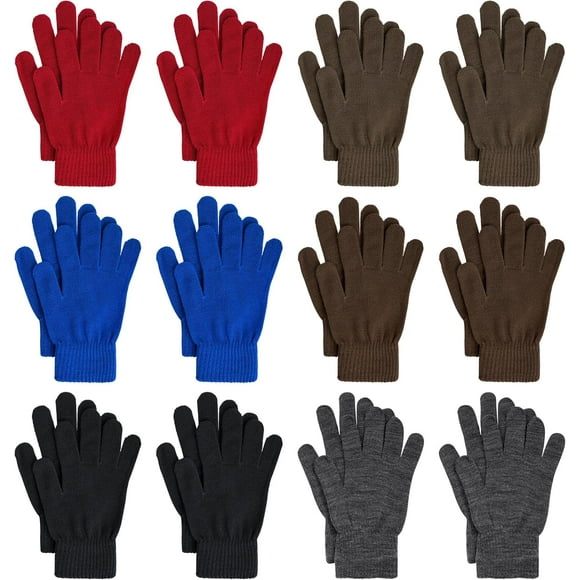 12 Pairs Winter Gloves Knit Warm Gloves Magic Glove Bulk Pack Christmas Gift for Men Women Teens Homeless Cold Weather
