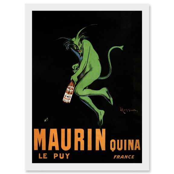 Advert Maurin Le Puy Quina Alcohol Cappiello Aperitif France Artwork Framed Wall Art Print A4