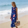 thumbnail image 6 of Fewfanhot Women's 4th of July 250th Anniversary American Flag Print Midi Dress, Crew Neck Sleeveless Patriotic Loose Fit Sundress with Pockets, Casual Summer Tank Dress, 6 of 9