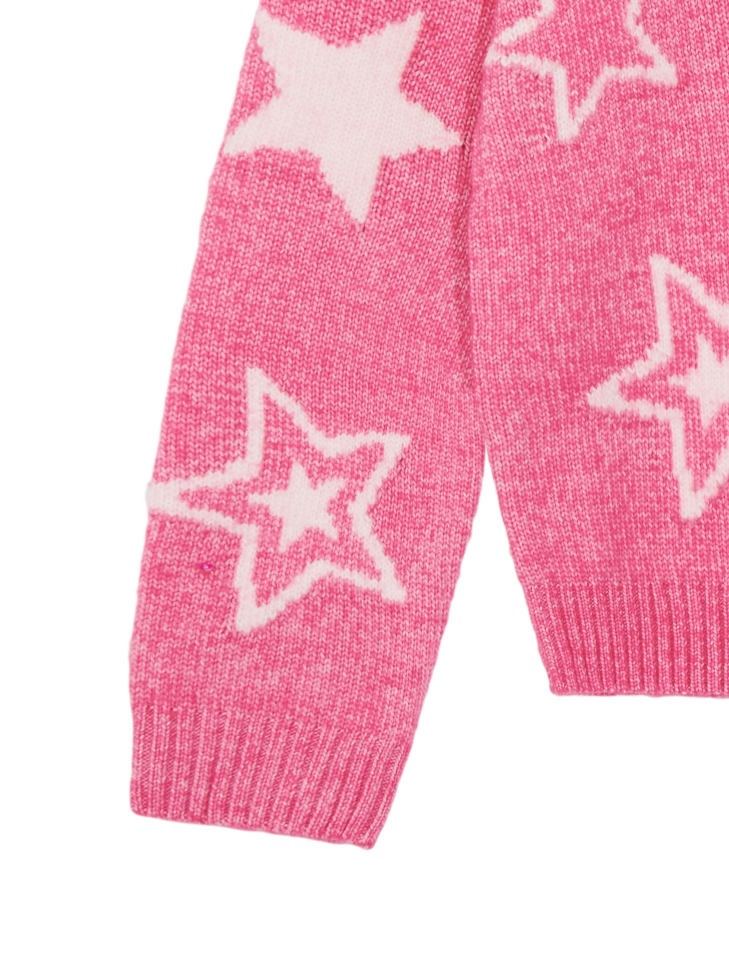 Wonder Nation Girls Novelty Feather Yarn Star Icon Sweater, Sizes 4-18 & Plus