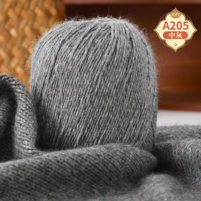 XmhyTop-A Hilo de lana de lujo de 100 g, hilo suave para tejer a crochet, ideal para hacer suéteres, gorros y bufandas, C05