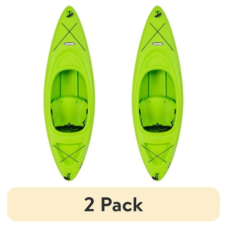 (2 pack) Lifetime Pacer 8 ft Sit-Inside Kayak with Paddle, Green (91032)