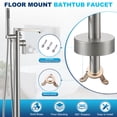 thumbnail image 2 of Wowow Single Handle Freestanding Tub Faucet with Hand Shower in Brushed Nickel, 2 of 4
