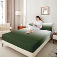 thumbnail image 4 of jejeloiu Modern Minimalist Style Twin Sheet Sets,Abstract Geometric Twin Fitted Sheet,Gradient Green White Flat Sheet For Men Women,Super Cozy Room Decor,3-Piece, 4 of 7