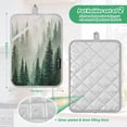 thumbnail image 3 of 2 Pieces Square Heat Insulation Pads Square Heat Insulation Gloves Oven Gloves Kitchen Gloves Cooking Gloves Heat Insulation Gloves Beautiful Green Forest, 3 of 7