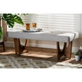 thumbnail image 5 of Baxton Studio Theo Mid-Century Modern Greyish Beige Fabric Upholstered Walnut Finished Bench, 5 of 5
