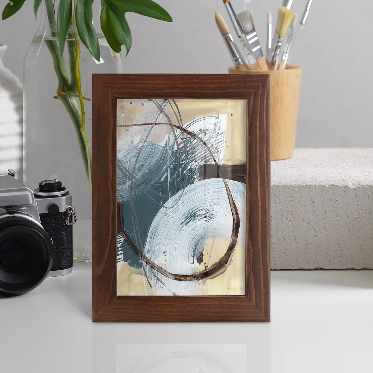 Winding Around I - Framed Print w/glass - Chestnut