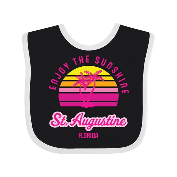 Inktastic Summer Enjoy the Sunshine St. Augustine Florida in Pink Boys or Girls Baby Bib